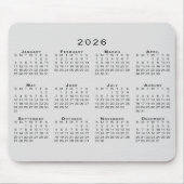 2026年カレンシンプルダの灰色と黒 マウスパッド (正面)