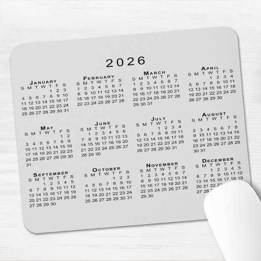 2026年カレンシンプルダの灰色と黒 マウスパッド