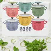 2026年カレンダキッチンカラフル調理器具 キッチンタオル (折り畳み)