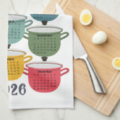 2026年カレンダキッチンカラフル調理器具 キッチンタオル (四つ折り)