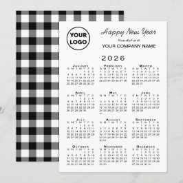 2026年カレンダビジネスロゴ白黒ジンガム シーズンカード