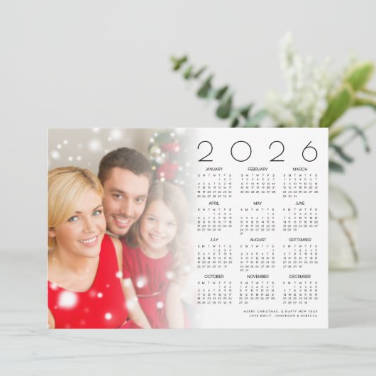 2026年カレンダファミリーフォトオーバーレイメリークリスマス シーズンカード (スタンド正面)