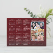 2026年カレンダファミリー5フォトレモダンッドミニマリスト シーズンカード (スタンド正面)