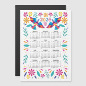 2026年カレンダメ飛んでいるキシカンおとみ鳥と花 (正面/裏面)