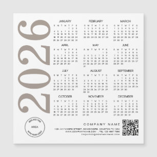 2026年カレンダロゴQRコードニュートラルTaupe Business
