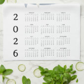 2026年カレンダーでスタイルのある一年を計画 キッチンタオル (折り畳み)