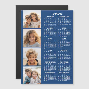 2026年カレンダーと4枚のフォトコラージュ磁気カード