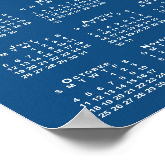 2026年カレンダーのビジネスロゴと文字ブルー ポスター (角)