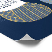 2026年カレンダーのポスターブルーと金ゴールド ポスター (角)