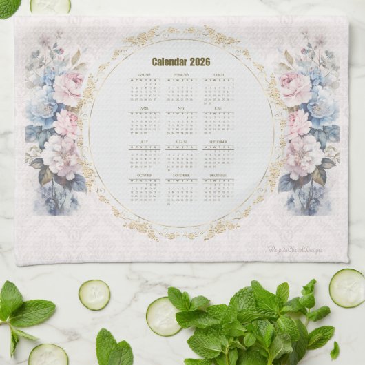 2026年カレンダータオル教会の平和の季節 キッチンタオル (折り畳み)