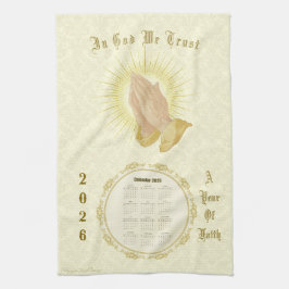 2026年カレンダータオル In God We Trust キッチンタオル