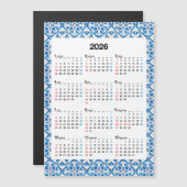 2026年カレンダーデザインユニーク – 年間のAzulejo (正面/裏面)