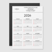 2026年カレンダービジネスロゴテキスト | どんな背景にも対応 (正面/裏面)