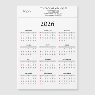 2026年カレンダービジネスロゴテキスト どんな背景にも対応