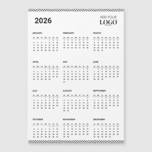2026年カレンダービジネスロゴ冷蔵庫マグネット