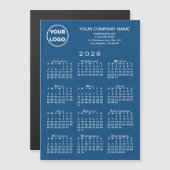 2026年カレンダービジネスロゴ テキストブルーマグネットカード (正面/裏面)