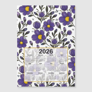 2026年カレンダーブルーバイオレット離れ花付