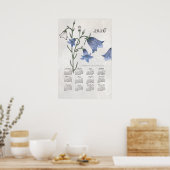 2026年カレンダーポスター　ボタニカルブルーベル ポスター (キッチン)