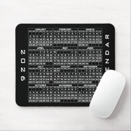 2026年カレンダーマウスパッド ブラック マウスパッド