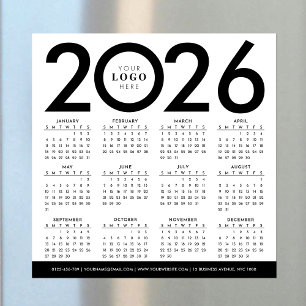 2026年カレンダーミニマルモダンリストビジネスロゴ