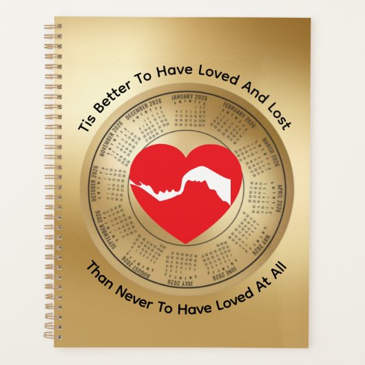 2026年カレンダーロマンチックなカップルのアポイントメント本 プランナー手帳 (正面)