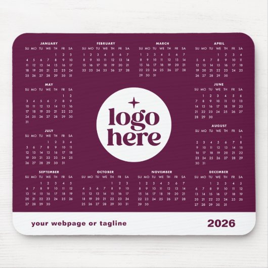 2026年カレンダー付企業ロゴ入りビジネス マウスパッド (正面)