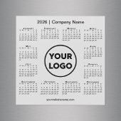 2026年カレンダー企業ロゴ入りライトグレー磁石
