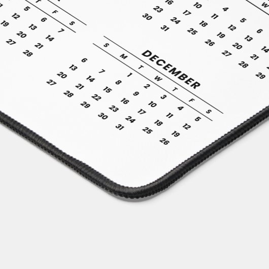 2026年カレンダー会社ロゴ企業のOfficeホワイト デスクマット (コーナー)