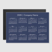2026年カレンダー会社名ネイビーブルーマグネット (正面/裏面)