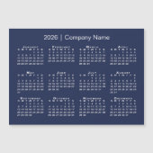 2026年カレンダー会社名ネイビーブルーマグネット (正面)