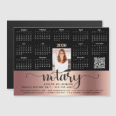 2026年カレンダー公証人銅ブラックQRコードマグネット (正面/裏面)
