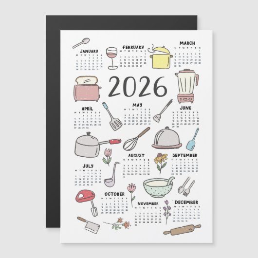 2026年カレンダー台所用品 (正面/裏面)