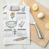 2026年カレンダー台所用品 キッチンタオル (四つ折り)