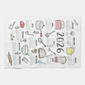 2026年カレンダー台所用品 キッチンタオル (横)