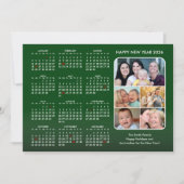 2026年カレンダー家族フォトグリーンモダンミニマリスト シーズンカード (正面)