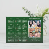 2026年カレンダー家族フォトグリーンモダンミニマリスト シーズンカード (スタンド正面)