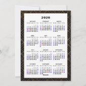 2026年カレンダー年明け方金ゴールド家族写真 シーズンカード (裏面)