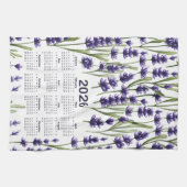 2026年カレンダー水彩紫ラベンダーの花 キッチンタオル (横)