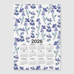 2026年カレンダー水彩青花柄