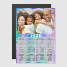 2026年カレンダー磁石ファミリー写真ホログラフィック