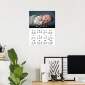 2026年カレンダー エレガント スクリプト 名前 フォト ポスター (ホームオフィス)