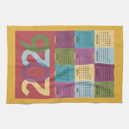 2026年カレンダー キッチンタオル (横)