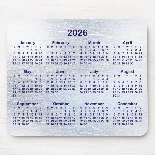 2026年カレンダー スクラッチアイスインク マウスパッド (正面)