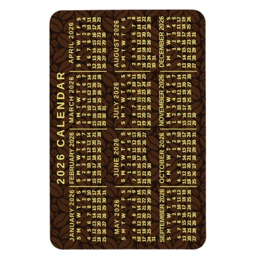 2026年カレンダー ダークコーヒー豆 マグネット (縦)