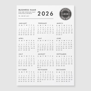 2026年カレンダー ビジネス ロゴ オーダーメイド マグネット