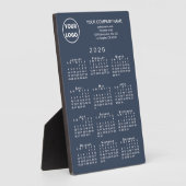 2026年カレンダー ビジネス ロゴ テキスト ネイビーブルー デスクトップ フォトプラーク (側面)
