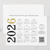 2026年カレンダー ビジネス ロゴ QRコード 新年おめでとう シーズンカード (正面/裏面)