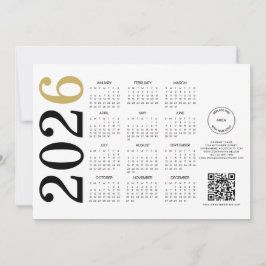 2026年カレンダー ビジネス ロゴ QRコード 新年のご挨拶 シーズンカード