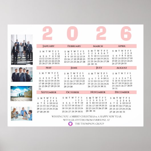 2026年カレンダー マルチフォト クリスマス 企業ギフト ポスター (正面)