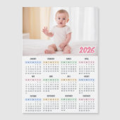 2026年カレンダー モダン オーダーメイド 写真マグネット (正面)